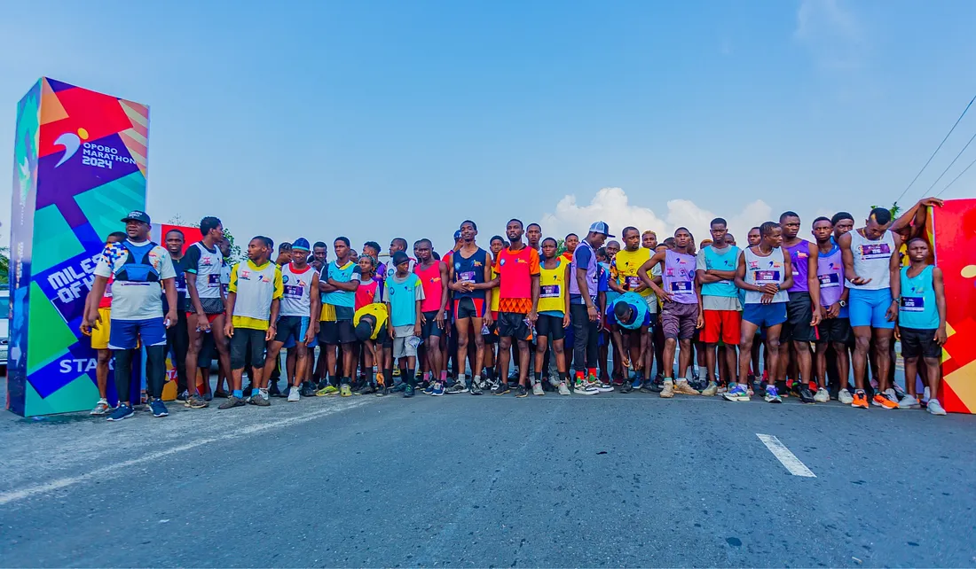 Runners at the Opobo Marathon start